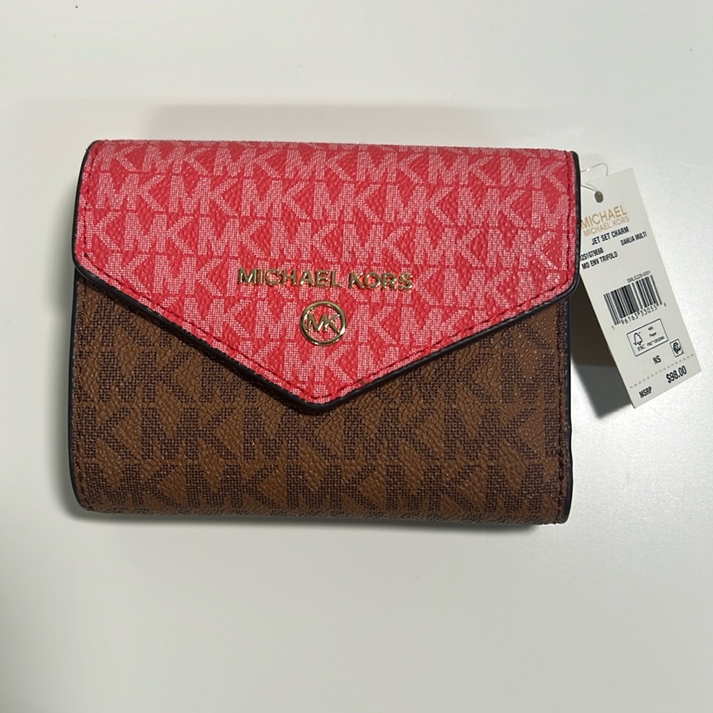 Michael Kors Jet Set Charm Dahlia Multi Trifold Wallet - Picture 2 of 6